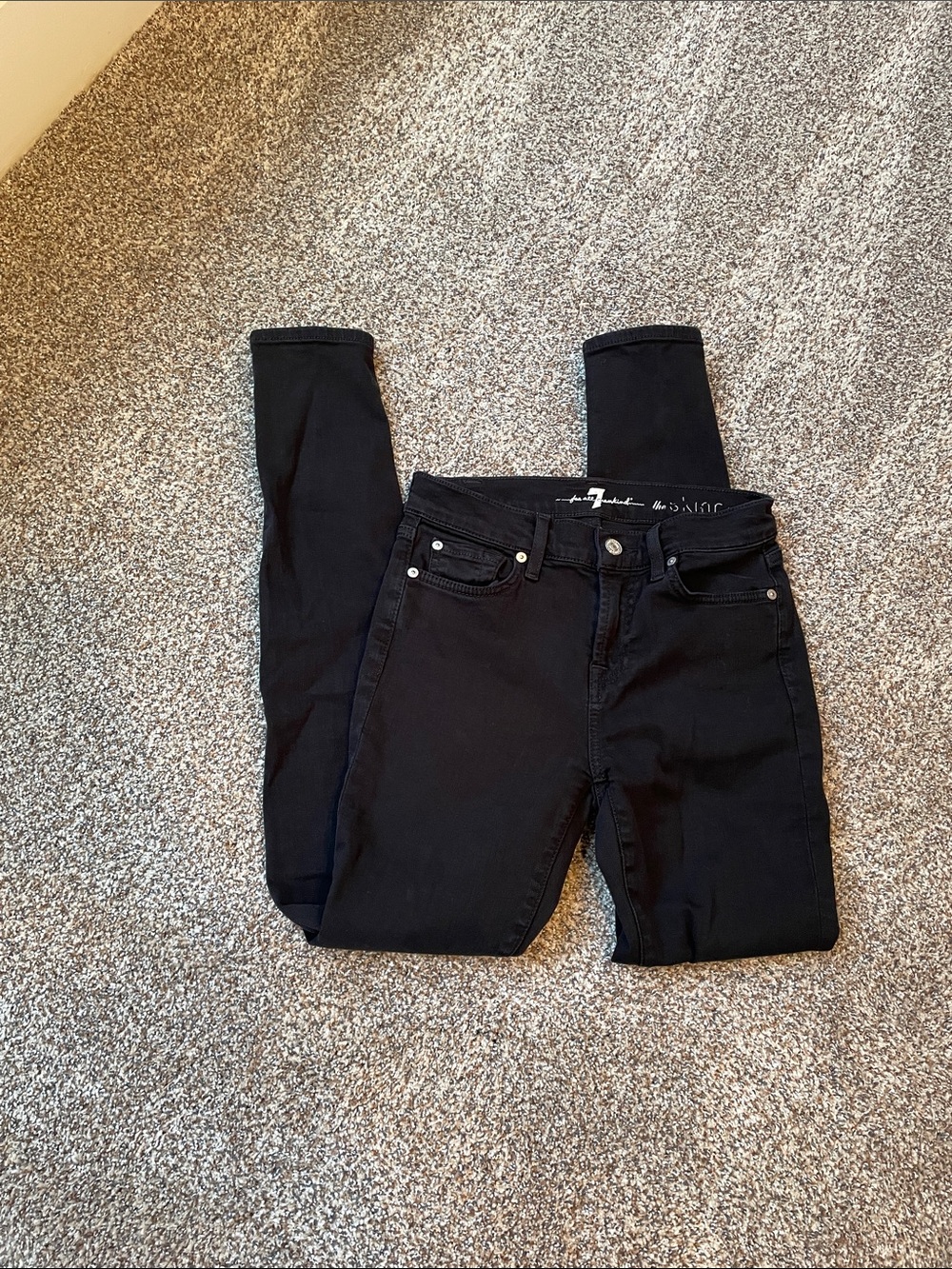 7 For All Mankind Black Skinny Jeans